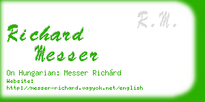 richard messer business card
